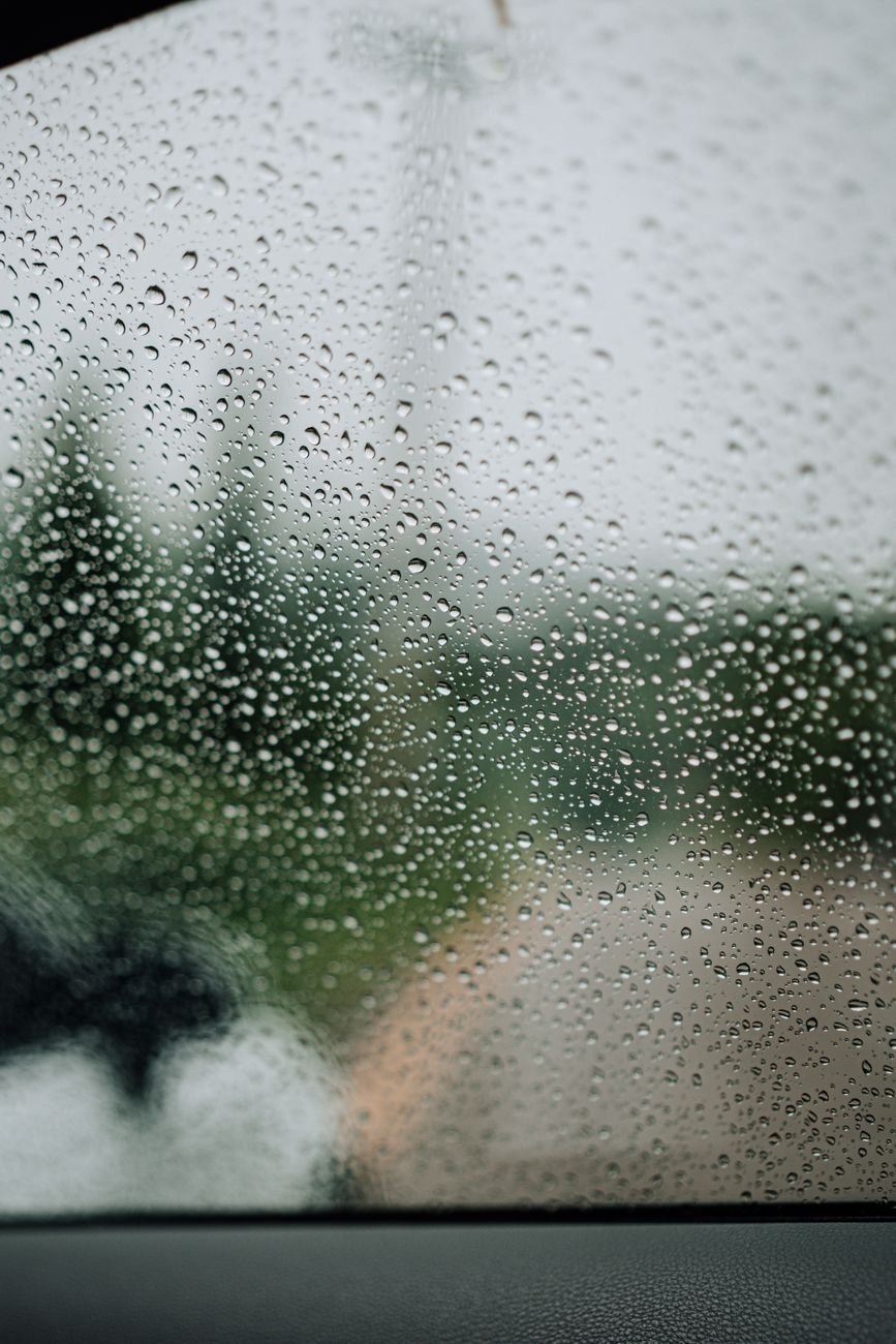 Rain on glass, detail